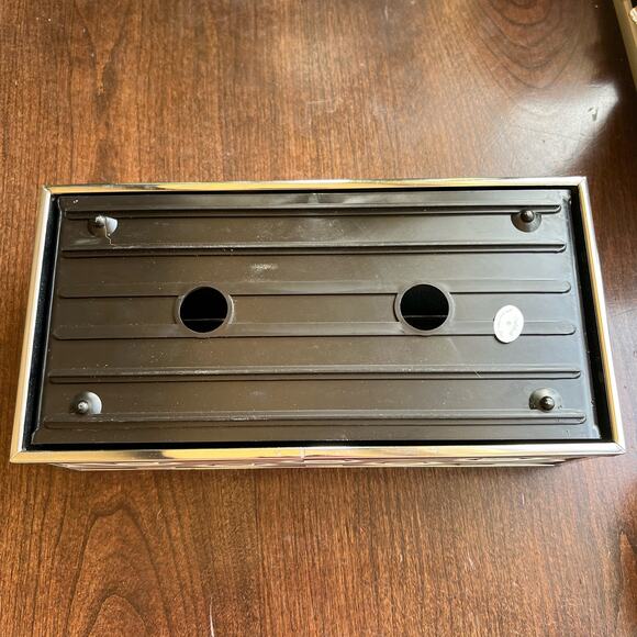 Vtg MCM Stylebuilt Accessories Inc New York Woven Brass Trim Tissue Box Vanity - Picture 8 of 11